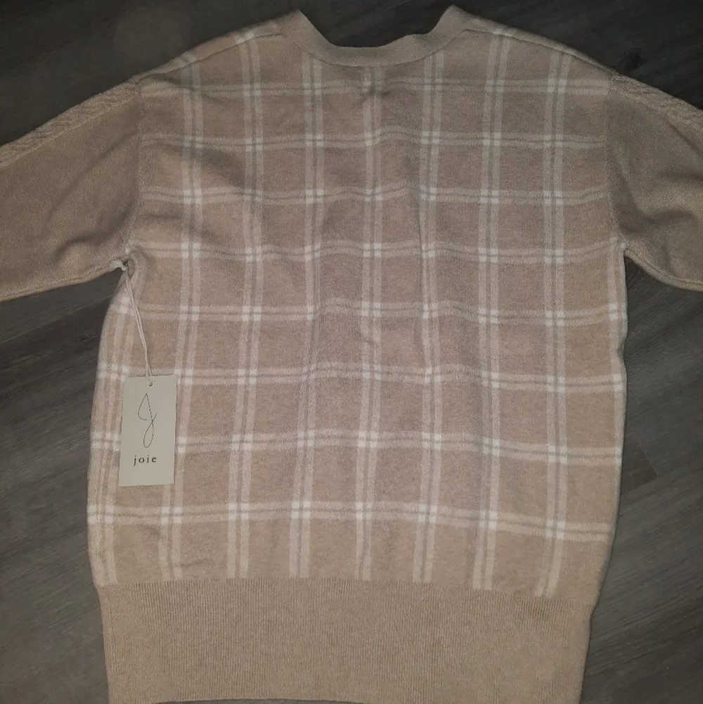 NWT Joie Button Up Checkered Print Sweater